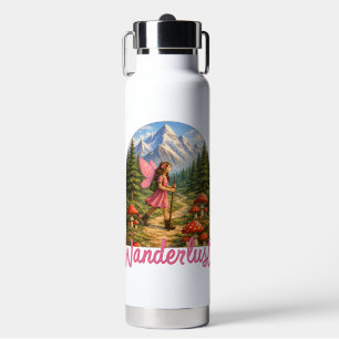 Wanderlust Mountain Fairy Hiker Fairycore Mushroom Water Bottle