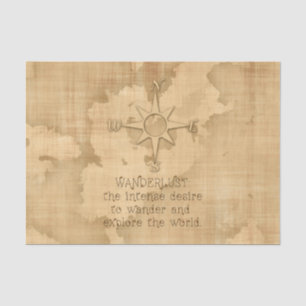 Wanderlust..." Travelling Quote on Vintage Paper