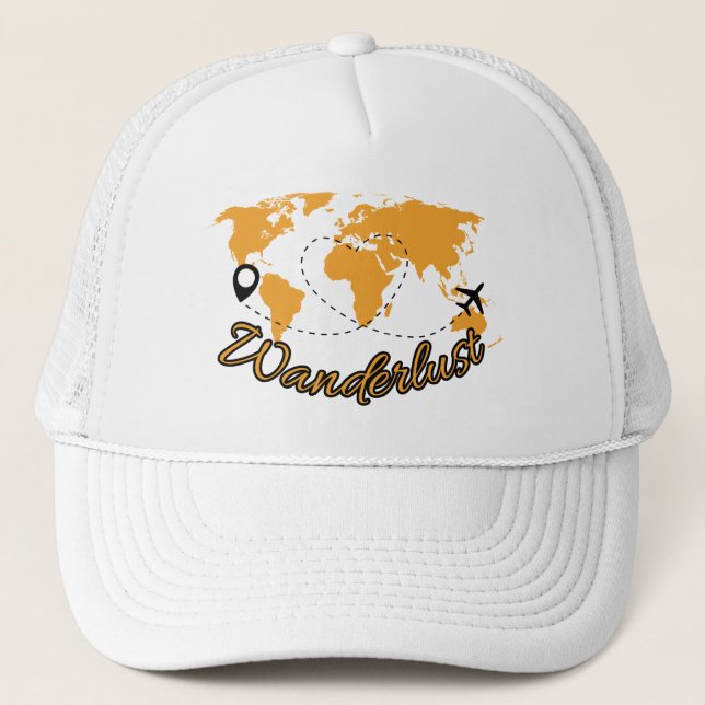 Wanderlust Trucker Hat | World Traveler Mesh Hat (Front)
