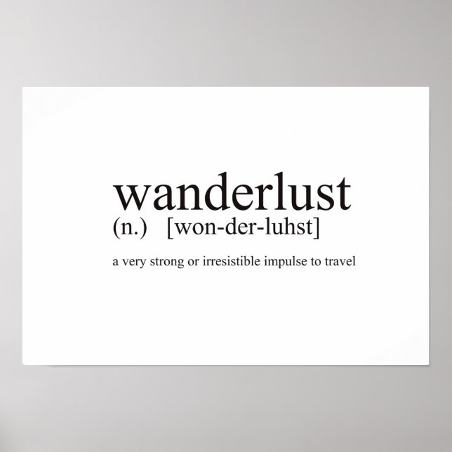 Wanderlust Typography Dictionary Style | Poster (Front)