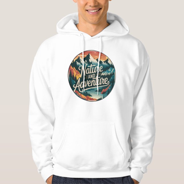  Wanderlust Vintage: Retro Nature Landscapes Hoodie (Front)