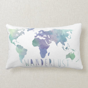 Wanderlust Watercolor Pillow