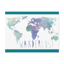 Wanderlust Watercolor Post Card