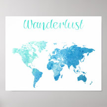 Wanderlust Watercolor Poster