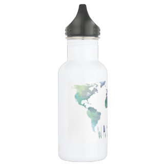 Wanderlust Watercolor Water Bottle