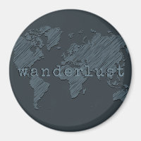 Wanderlust World Map | Gunmetal Grey