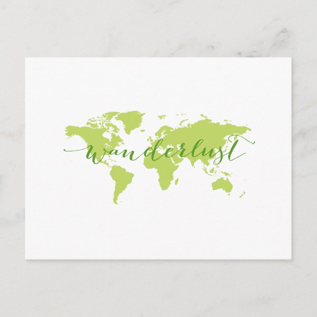 Wanderlust, world map postcard (Front)