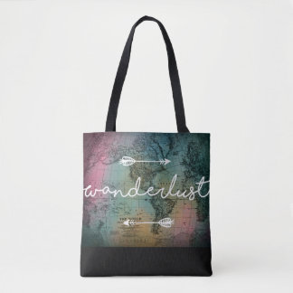 Wanderlust World Map Tote Bag