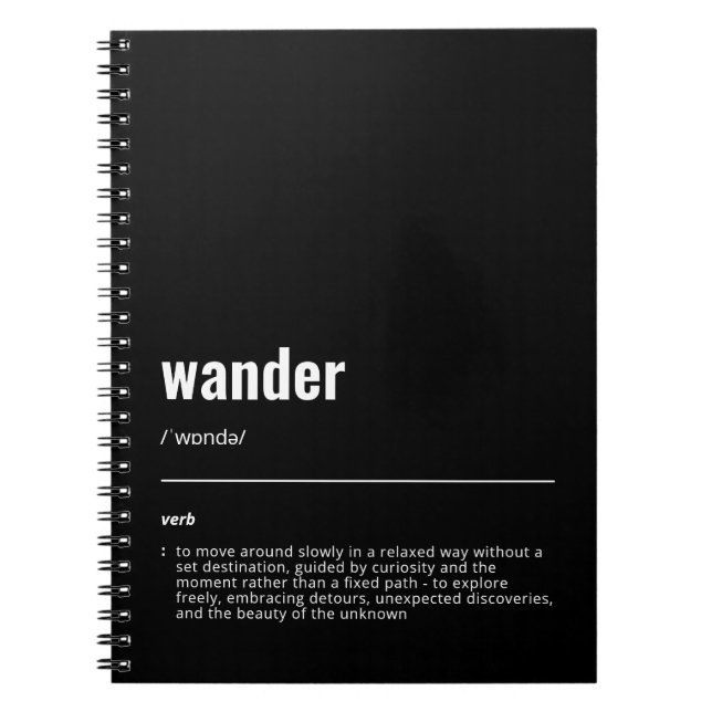 WanderTag - Wander Black Notebook (Front)