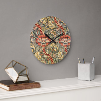 Wandle by William Morris, Vintage Textile Fine Art Large Clock
