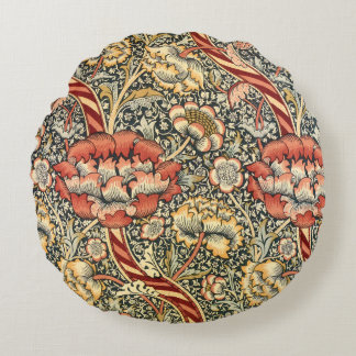 Wandle by William Morris, Vintage Textile Fine Art Round Cushion