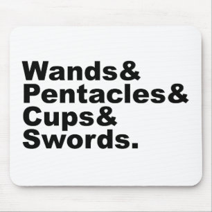 Wands & Pentacles & Cups & Swords Tarot Cards Mouse Mat