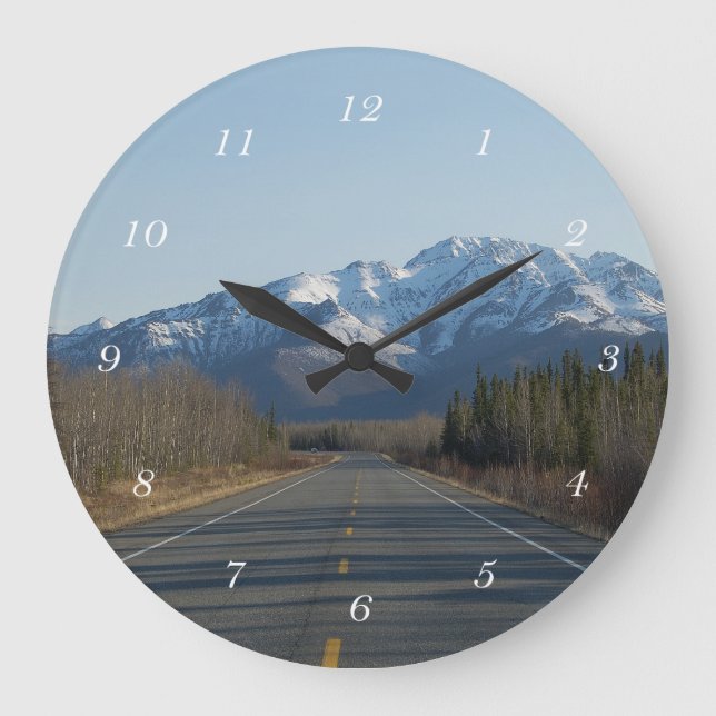 Wanduhr Highway in Alaska Large Clock (Front)