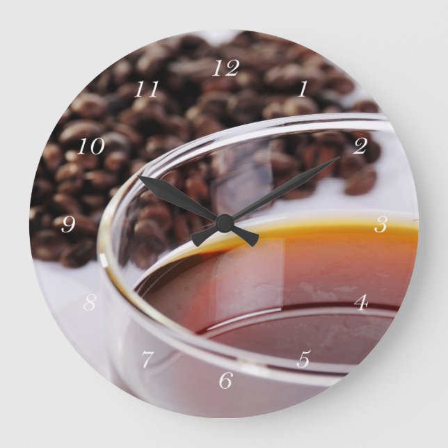 Wanduhr mit Kaffeebohnen Motiv 1 Large Clock (Front)