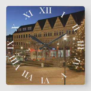 Wanduhr Siegerland, City of Siegen Marktplatz Square Wall Clock