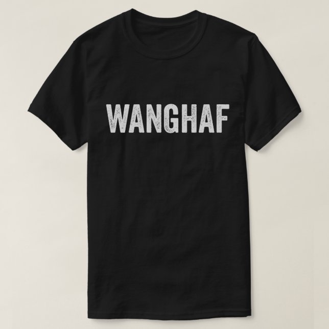 Wanghaf Distressed Block Text T-Shirt (Design Front)