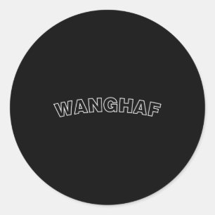 Wanghaf Shirt Wanghaf Funny Trendy Graphic Tee Classic Round Sticker