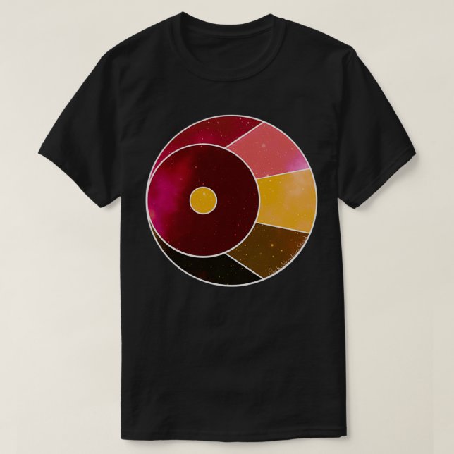 Waning Crescent Moon red and orange T-Shirt (Design Front)