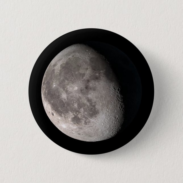 Waning gibbous moon 6 cm round badge (Front)