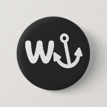 wanker w anchor 6 cm round badge