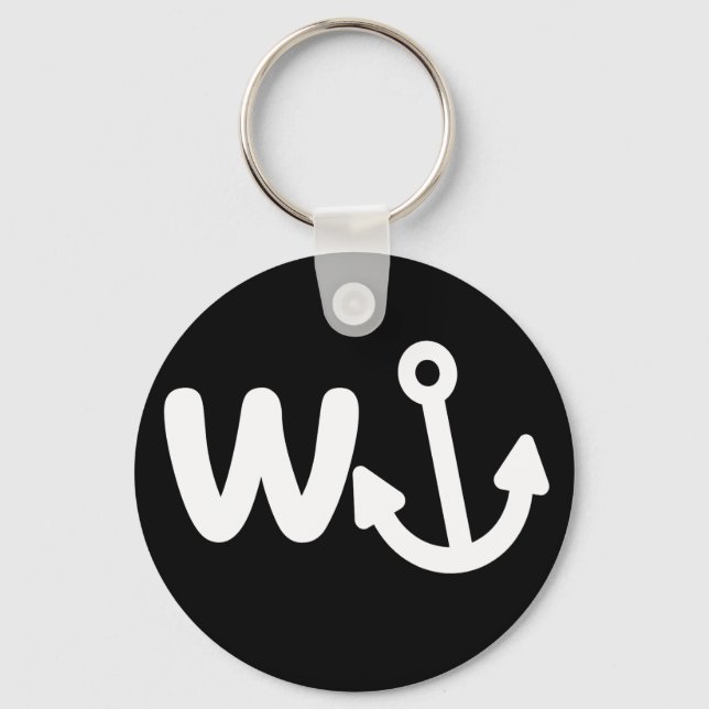 wanker w anchor  key ring (Front)
