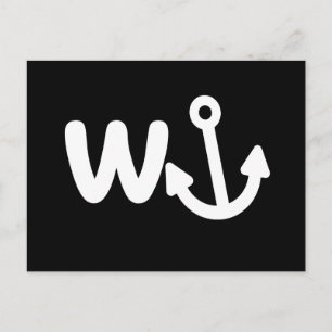 wanker w anchor postcard
