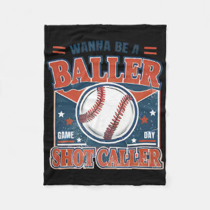 Wanna Be A Byller Shot-caller Retro Bysebyll Game Fleece Blanket