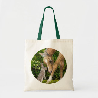 Wanna be my friend? Bunny & Foal tote bag