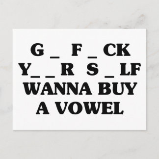 Wanna Buy A Vowel Postcard