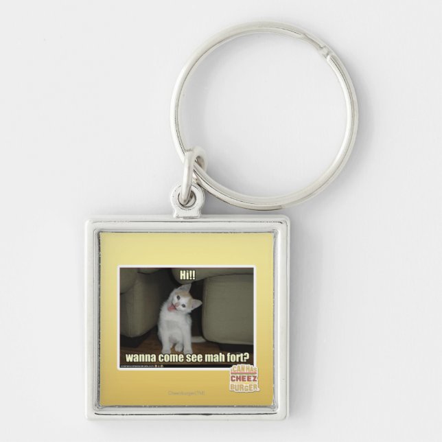 Wanna come see mah fort? key ring (Front)