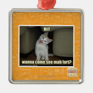 Wanna come see mah fort? metal tree decoration