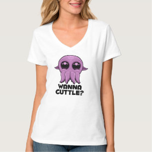 Wanna Cuttle Cute Cartoon Cuttlefish T-Shirt