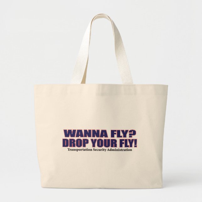 Wanna-Fly Large Tote Bag (Front)