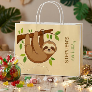 Wanna hang out? sloth kids birthday large gift bag