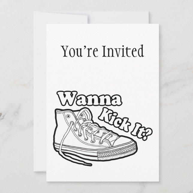 Wanna Kick It Sneakers Invitation (Front)