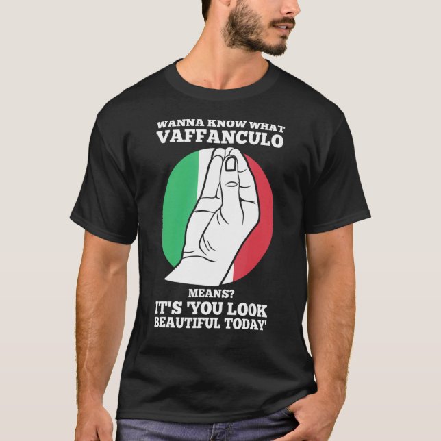 wanna know what vaffanculo Italian Italy vaffancul T-Shirt (Front)