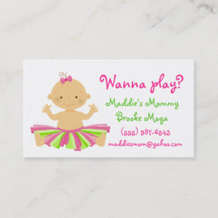 Wanna play? Mummy playdate card for baby girl.