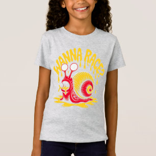 Wanna Race? Funny Melting Snail Kids Girls T-Shirt