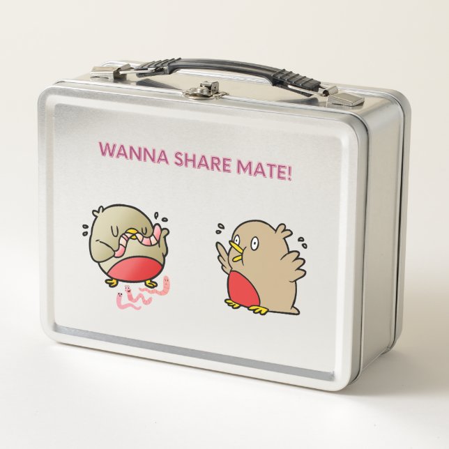 Wanna share mate! metal lunch box (Front)