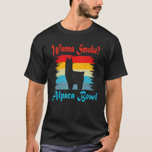 Wanna Smoke Alpaca Bowl Vintage  Lama Retro Alpaca T-Shirt