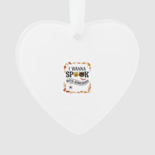 Wanna Spook Somebody Halloween Pumpkins Spider Bat Ornament