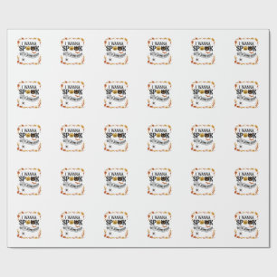 Wanna Spook Somebody Halloween Pumpkins Spider Bat Wrapping Paper
