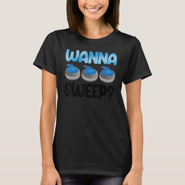 Wanna Sweep Curling Men World's Greatest Curling D T-Shirt (Front)