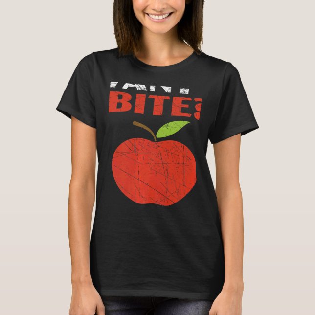 Want A Bite Apple Picking Squad Apple Fruit Apple T-Shirt (Front)
