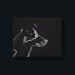Want a Dog | White on Black Digital Photo Sketch Canvas Print<br><div class="desc">Want a Dog | White on Black Digital Photo Sketch Canvas Print</div>