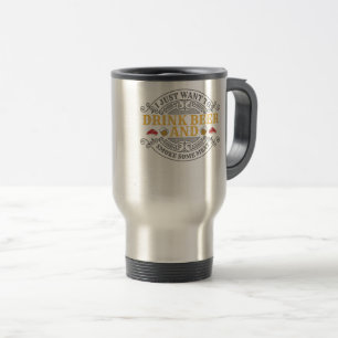 Want Drink Beer and Smoke Some Meat BBQ Barbecue Travel Mug