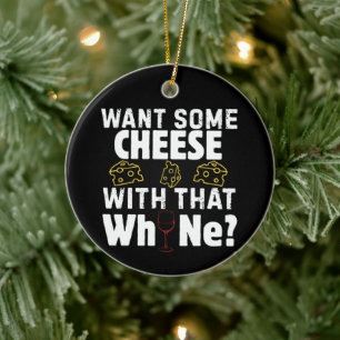 Want Some Cheese With That W(h)ine? Ceramic Tree Decoration