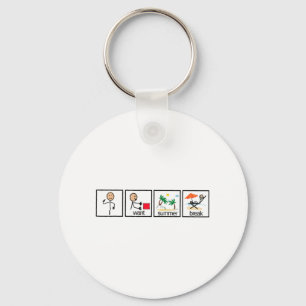 Want Summer Break Teacher Last Day Of School Key Ring