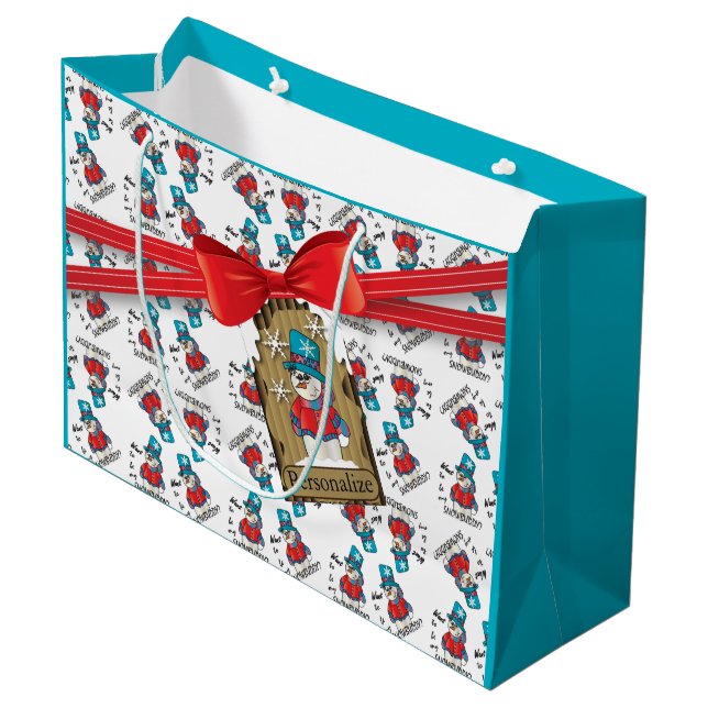 Want to be my Snowbuddy? | Christmas Large Gift Bag (Front Angled)