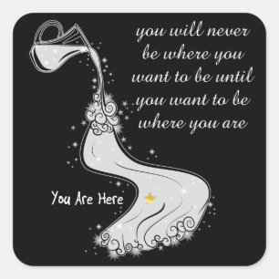 Want to be where you are square sticker